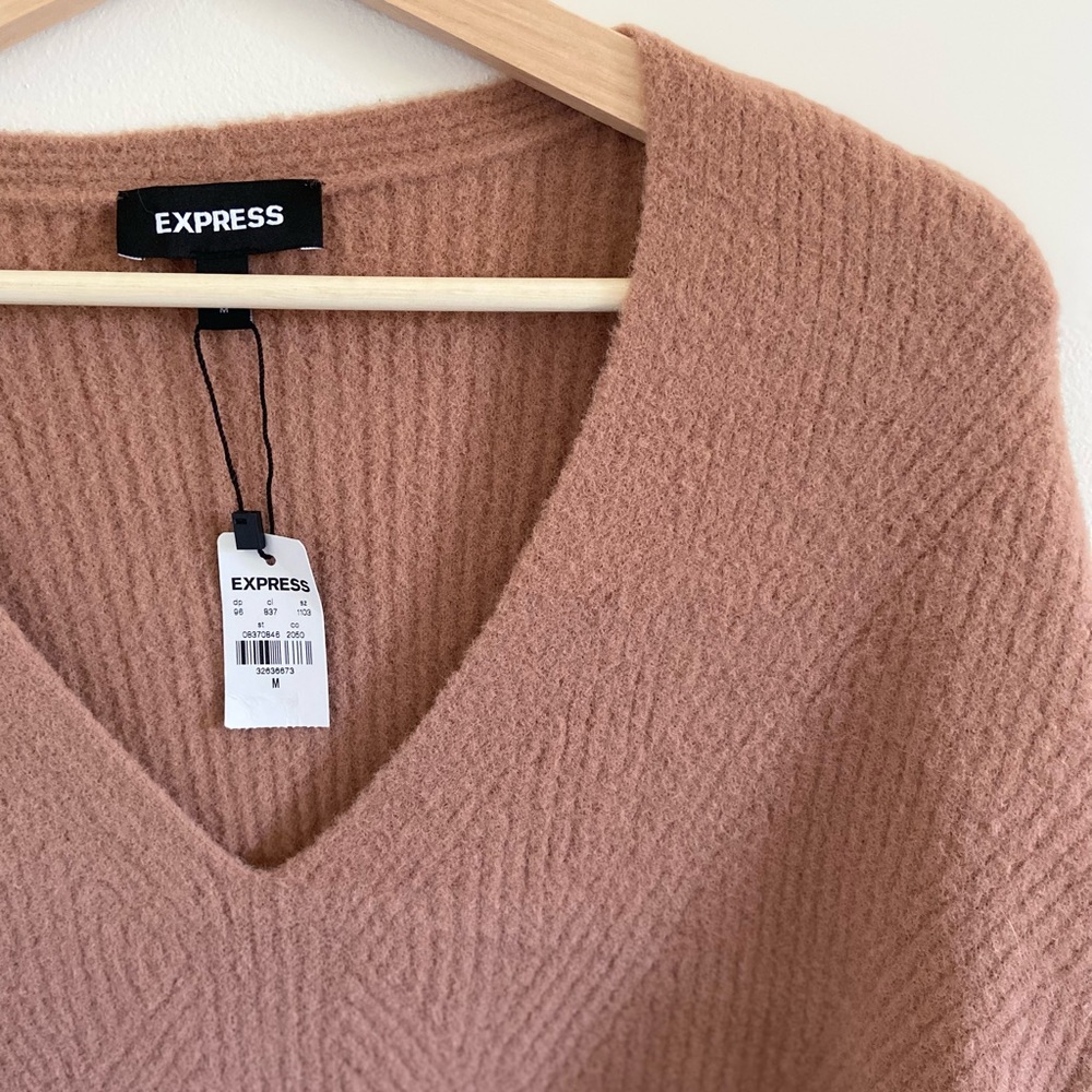 Express Cozy V-Neck Oversized Sweater size M